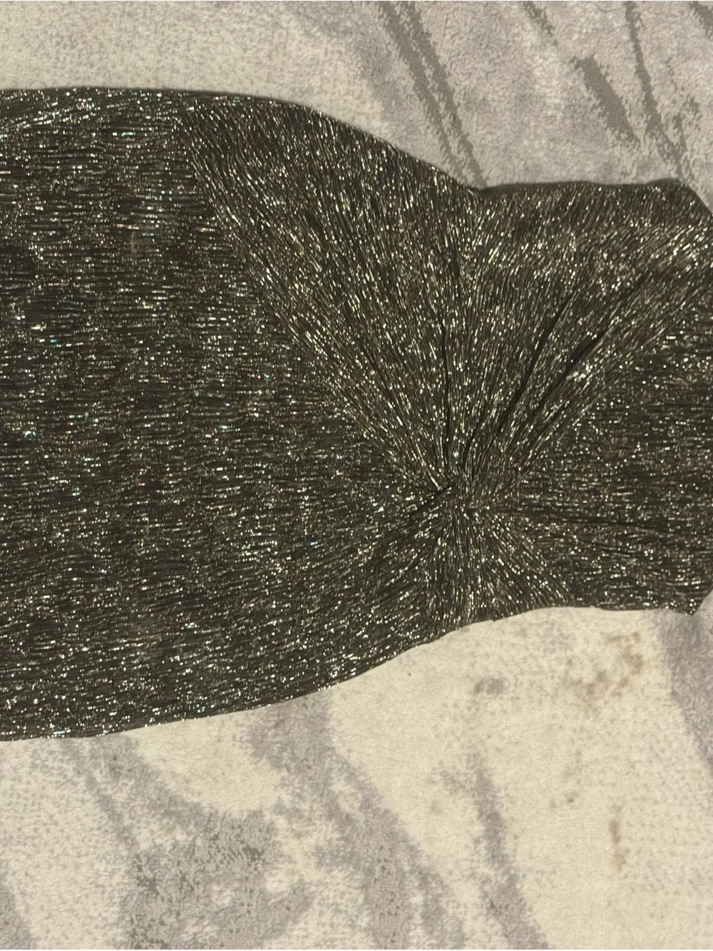 Calvin Klein Black Metallic Strapless Twist Front Dress